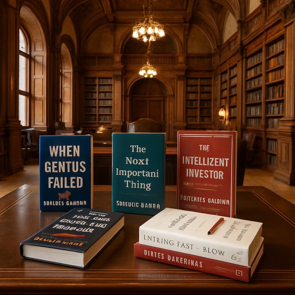 - When Genius Failed
- The most importante thing
- the intelligent investor
- The Man Who Solved the Market
- Thinking, Fast and Slow